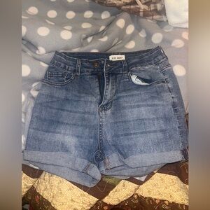women’s blue savvy jean shorts.